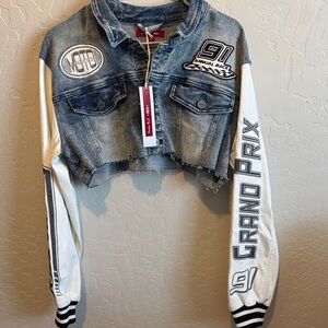 Grand Prix Blue and White Jean Jacket